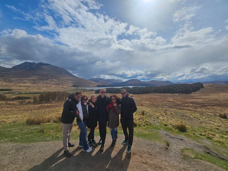 image of a group of friends in tour in the highlands
