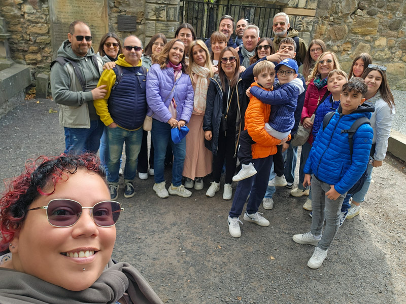 image of a large group with the guide